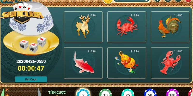 Bầu cua tôm cá là game chơi dân gian quen thuộc