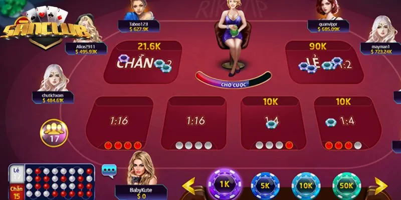 Các cửa cược phổ biến trong game xóc đĩa
