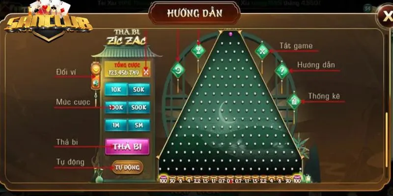 Trò chơi mini game thả bi xác định tiền thưởng Trò chơi mini game thả bi xác định tiền thưởng